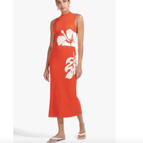 STAUD Dresses & Skirts - Staud Hibiscus Knit Reef Midi Skirt NWT